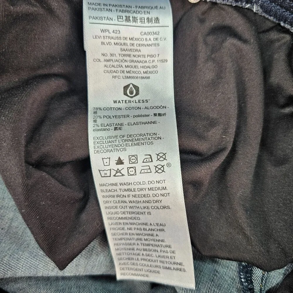 Signature Levi Strauss Pull-On Skinny Jeans Dark Wash Women’s 12/31 Stretch - Picture 9 of 14
